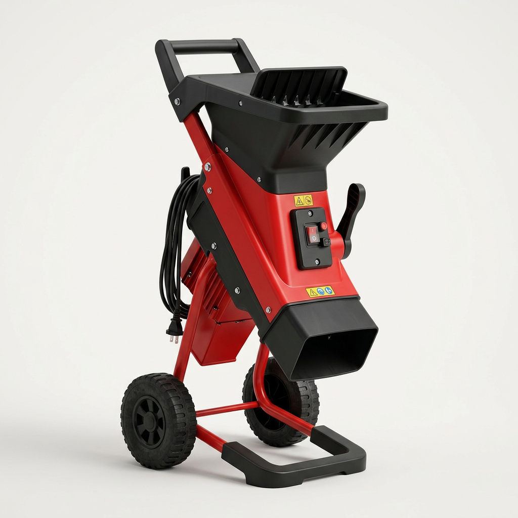 Broyeur de végétaux rouge et noir